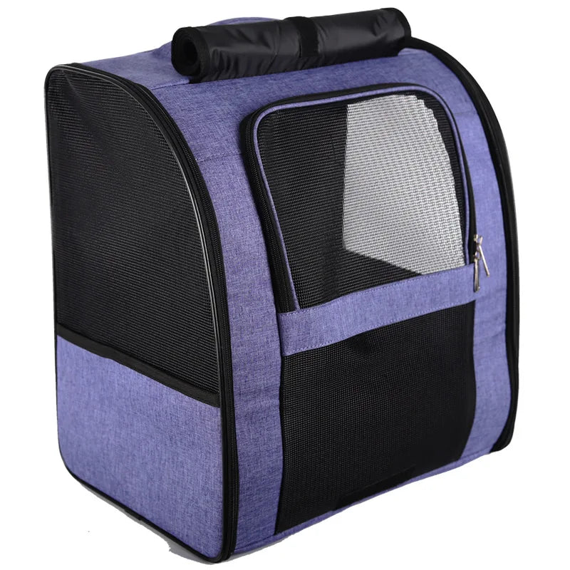 Foldable Breathable Pet Carrier Backpack – Shoulder Bag for Cats & Small Dogs