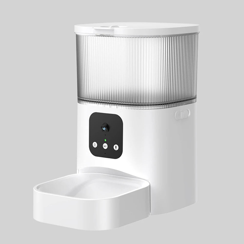 Smart Pet Feeder with WiFi Camera - Automatic Food Dispenser with Voice & Timer