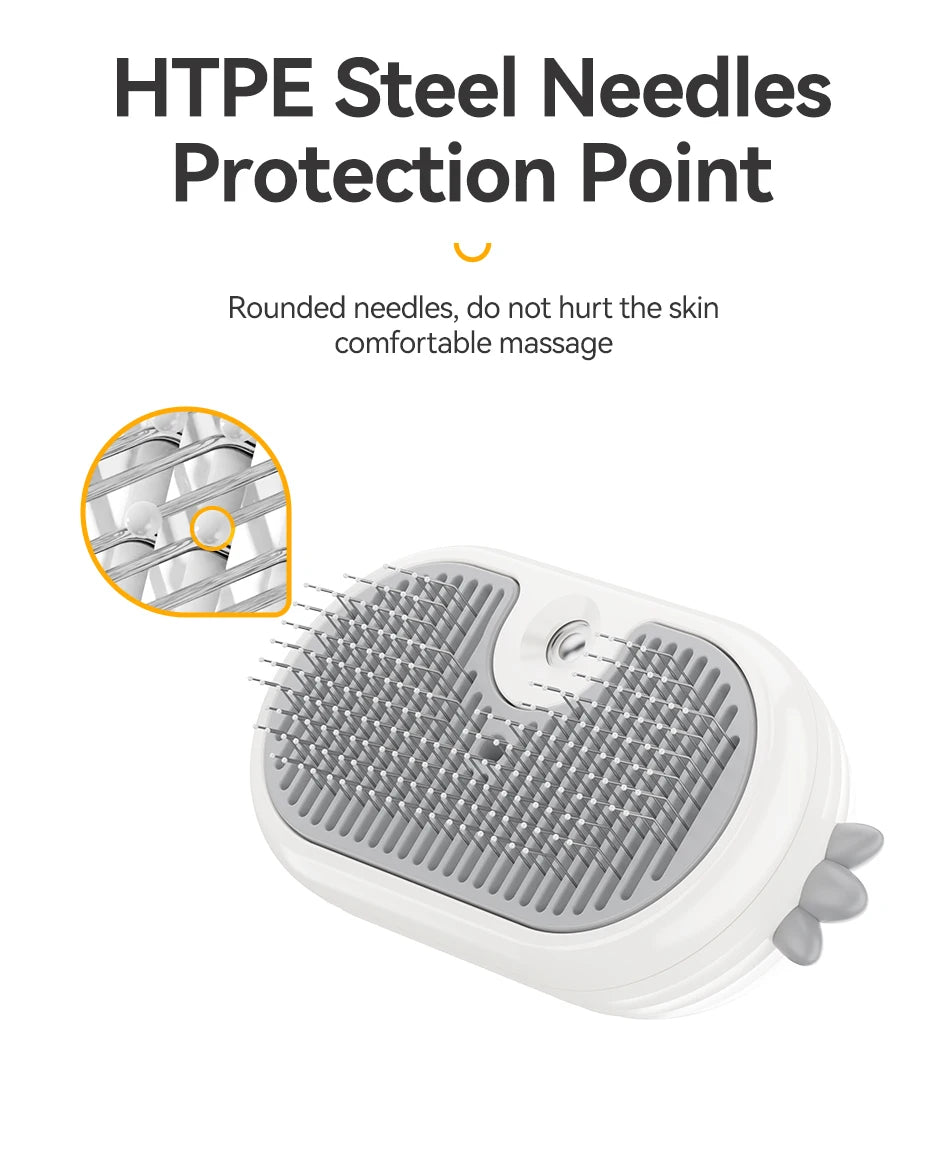 Electric Steam Pet Brush - Hair Removal Comb for Cats & Dogs