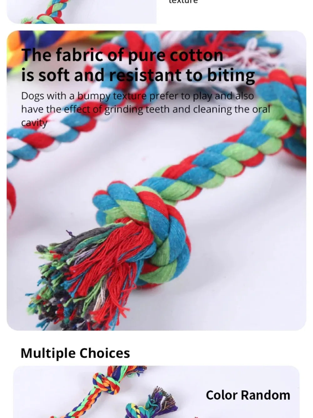 Cotton Rope Knot Dog Toy - Dental Health Chew Toy for All Dog Sizes