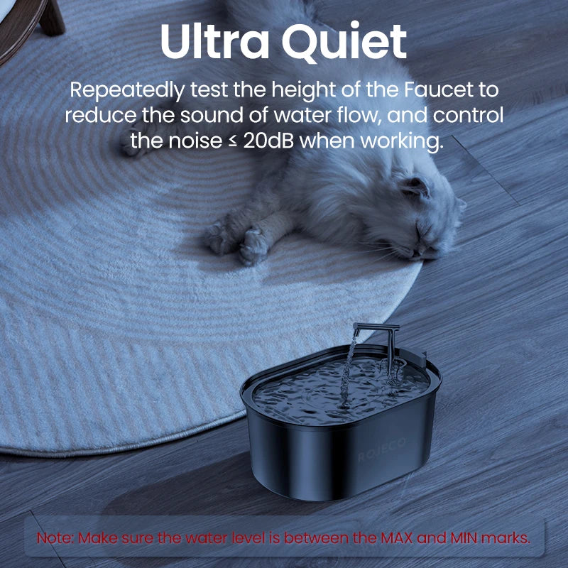 3.2L Stainless Steel Cat Water Fountain - Automatic Pet Water Dispenser for Dogs & Cats