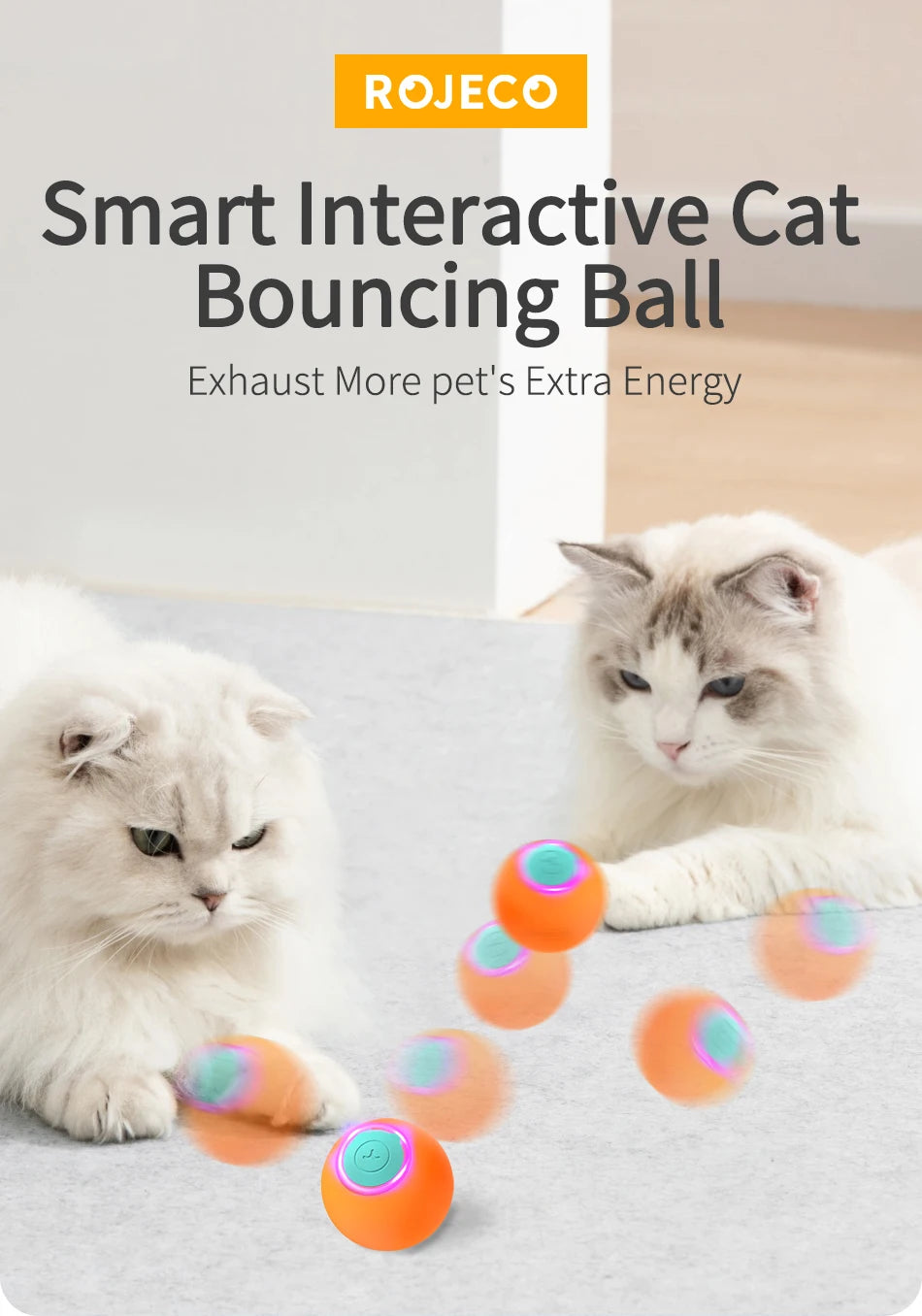 Smart Interactive Cat Ball - Automatic Rolling Electric Pet Toy