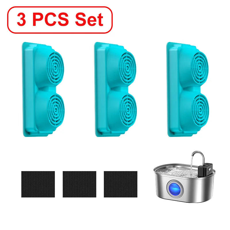 Cat Fountain Filter Replacement - 3.2L Stainless Steel Wireless Fountain Compatible Filters