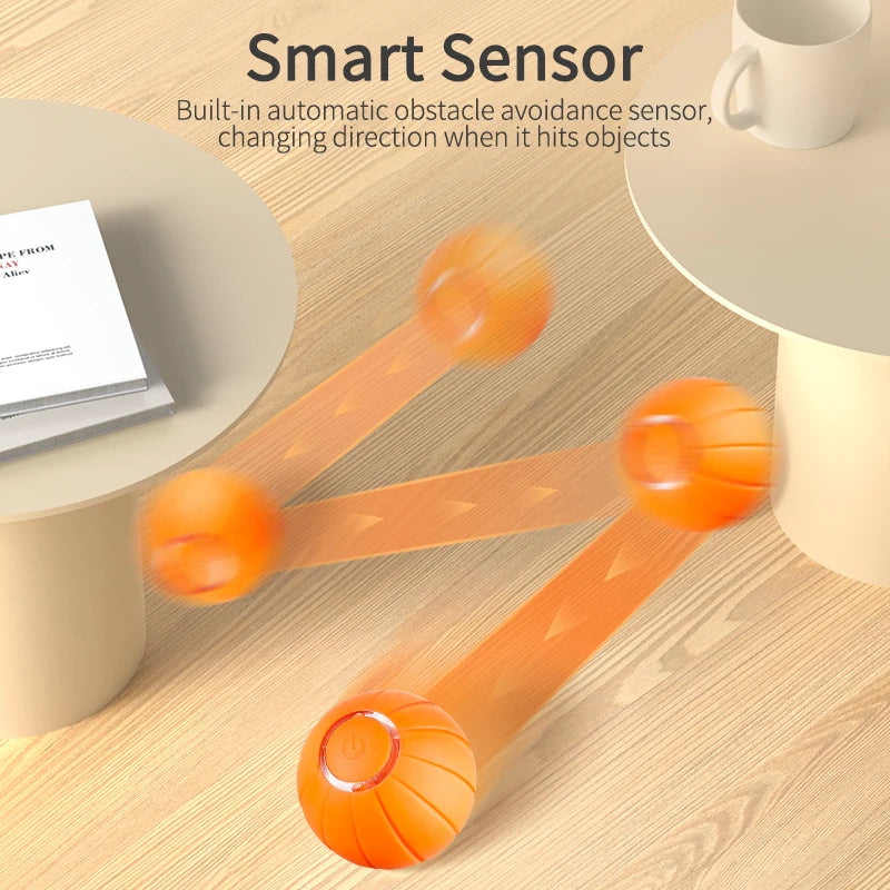 Smart Automatic Bouncing Cat Ball - Interactive LED Self-Moving Pet Toy