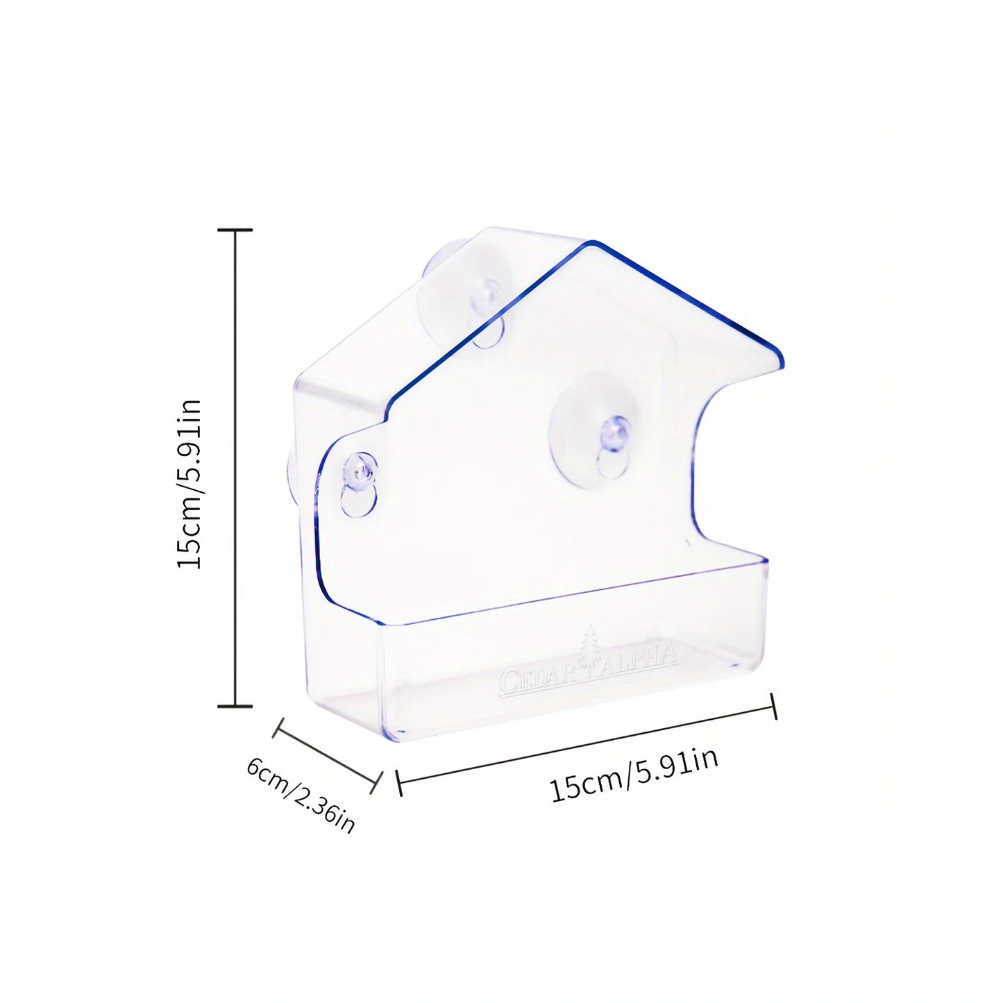 Window Bird Feeder - Transparent Acrylic Feeder with Strong Suction Cups