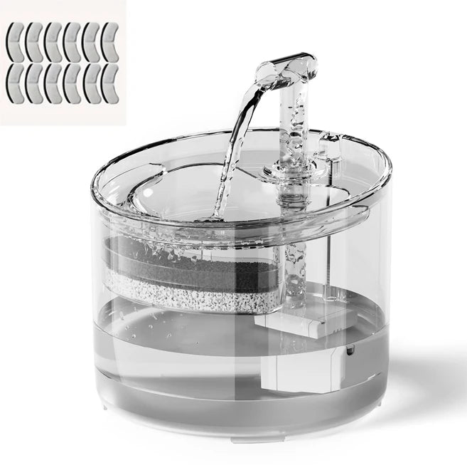 2.2L Silent Pet Water Fountain with Visible Filtration - Automatic Dispenser for Cats & Dogs