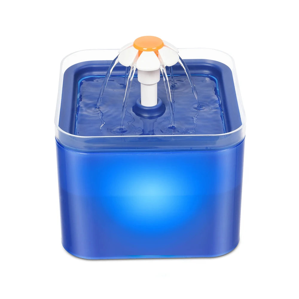 2L LED Pet Water Fountain with USB Power - Automatic Filtration System for Cats & Dogs
