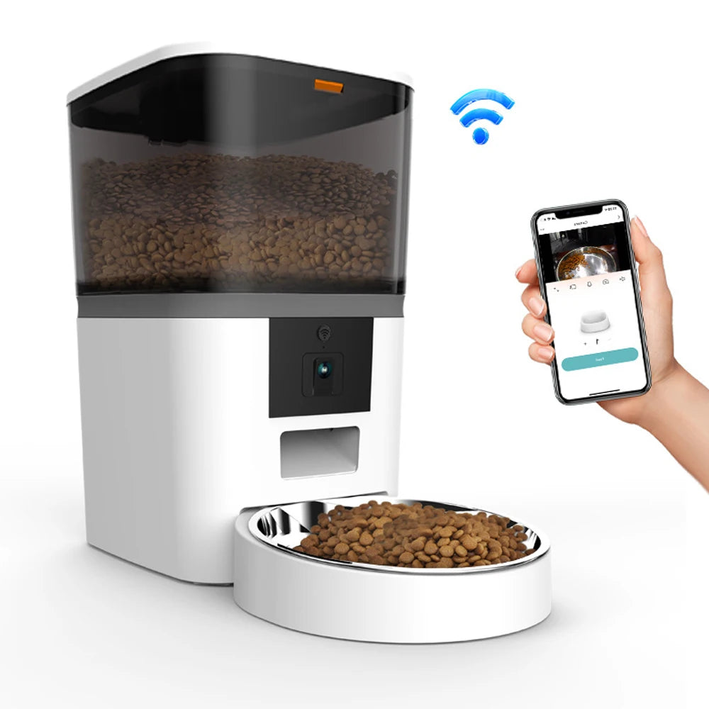 Smart Pet Feeder with HD Camera - 4L Automatic Food Dispenser with App Control