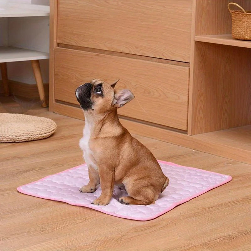 Self-Cooling Pet Mat with Ice Silk Technology - 40 Inch Summer Bed