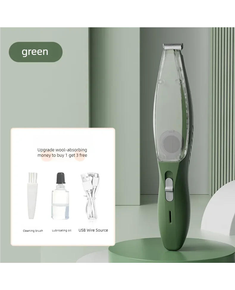 Rechargeable Pet Hair Trimmer with Suction