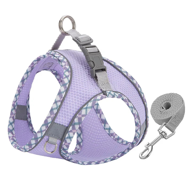 Reflective Pet Harness and Leash Set - Comfortable Vest for Small to Medium Dogs