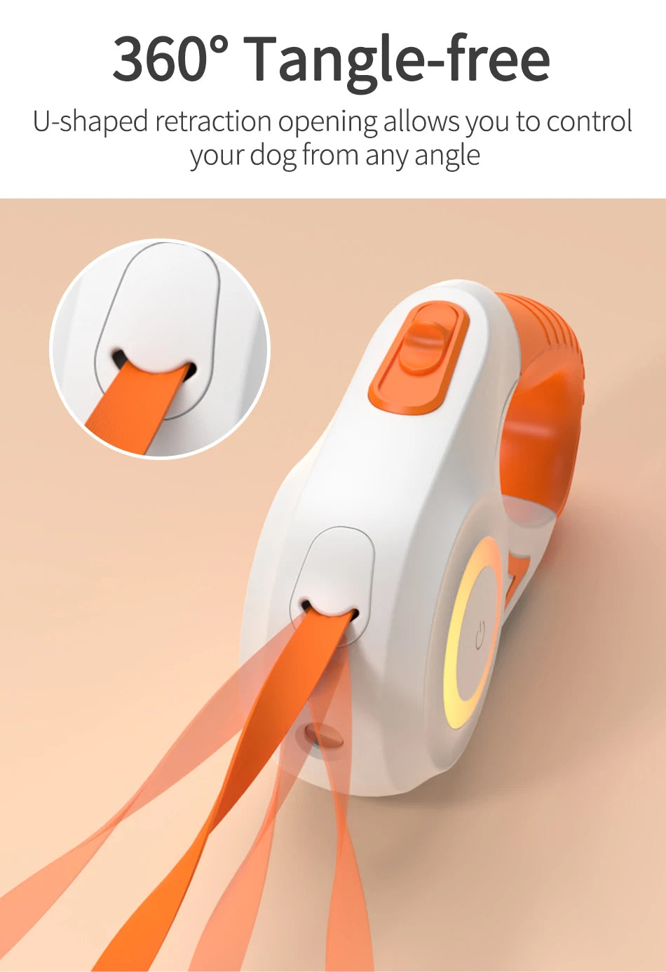 Automatic Retractable Dog Leash with LED Luminous Light for Safe Walking