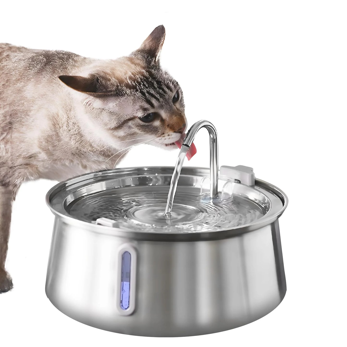 Large Capacity Stainless Steel Pet Water Fountain - 4L Multi-Layer Filtration System