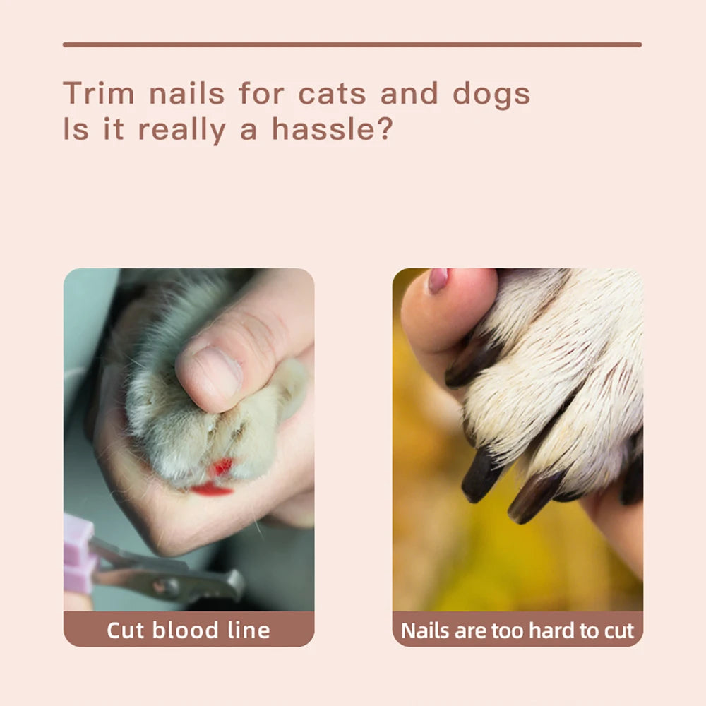 Wireless Electric Pet Nail Grinder with LED Light - USB Rechargeable Silent Trimmer