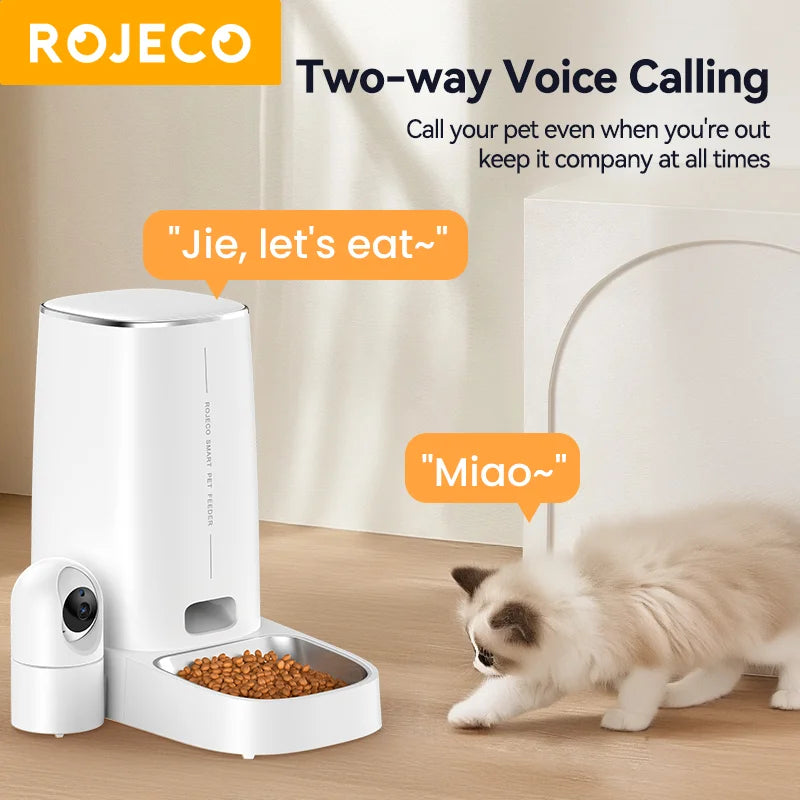 4L Automatic Pet Feeder with 360° Rotating Camera and WiFi Control