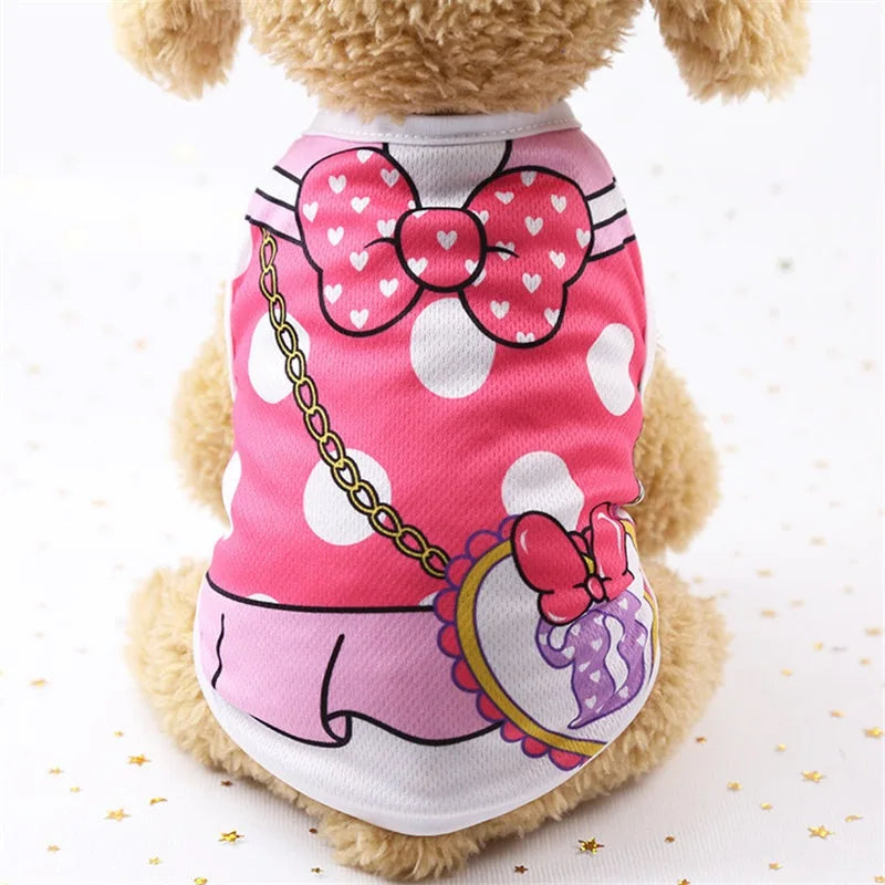 Summer Pet T-Shirt - Cartoon Soft Vest for Small Dogs and Cats