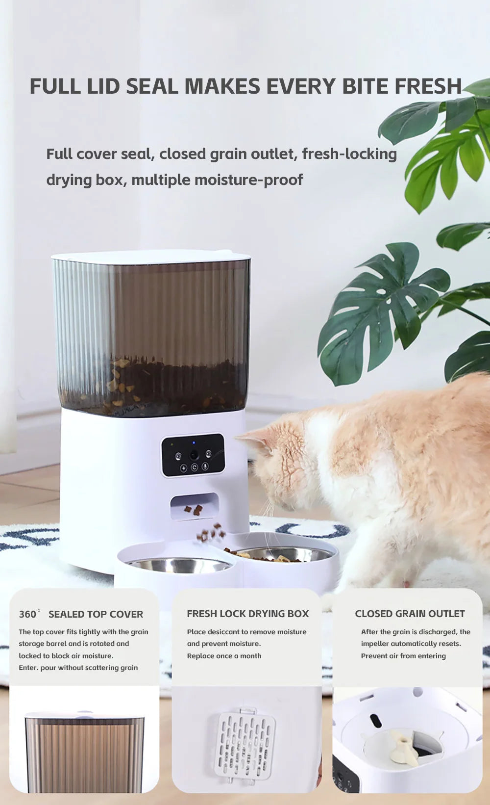 Smart WiFi Pet Feeder with HD Camera - 5L Automatic Food Dispenser