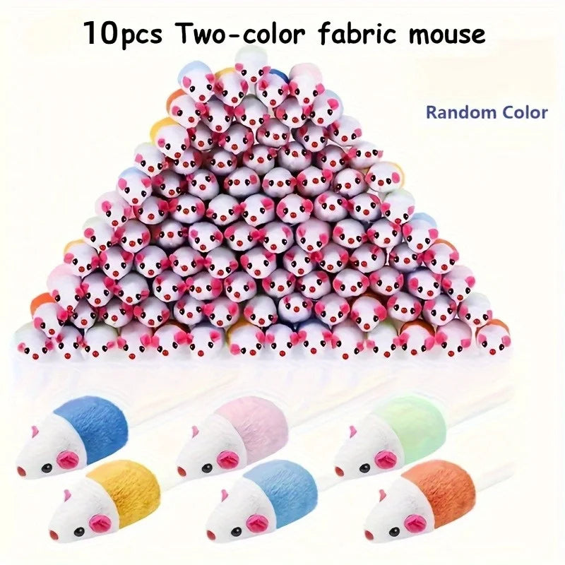 Cat Toy Mice with Colorful Tails - Multi-Pack