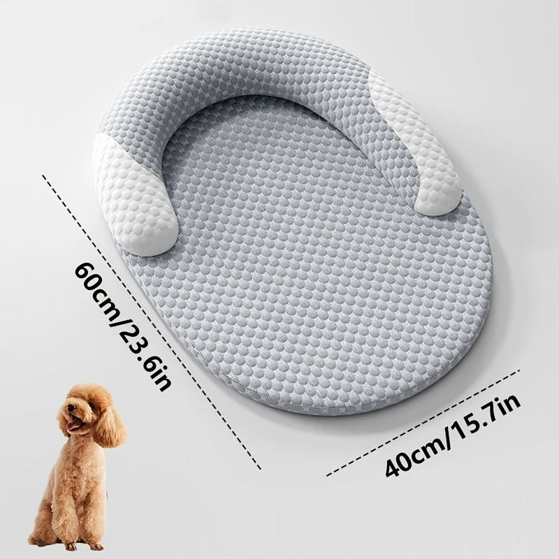 Oval Ice Silk Cooling Bed for Dogs & Cats