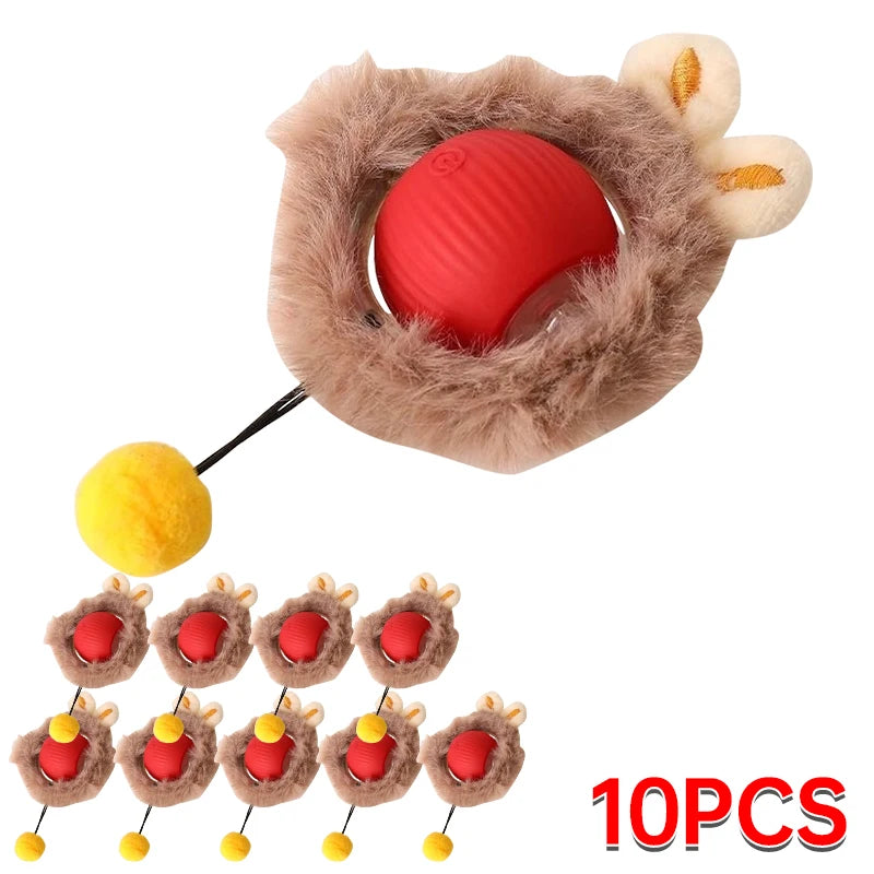 : Interactive Cat Toy Ball | Relieve Boredom | Plush Teasing Cat Ball - Smarter Pet Care
