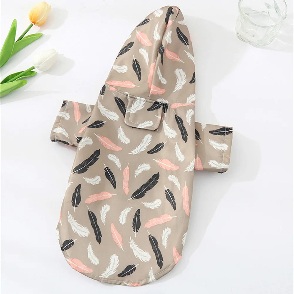 Printed Pet Dog Raincoat Waterproof Pet Hoodie with Traction Hole for Small Dogs Bichon Chihuahua Puppy Chubasquero Para Perros