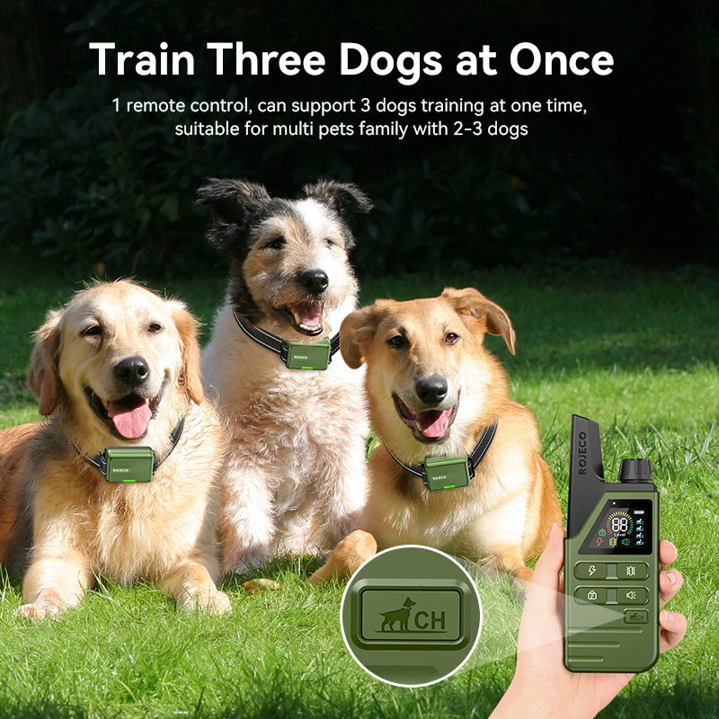Remote Dog Training Collar - Rechargeable Bark Control System with Multiple Training Modes