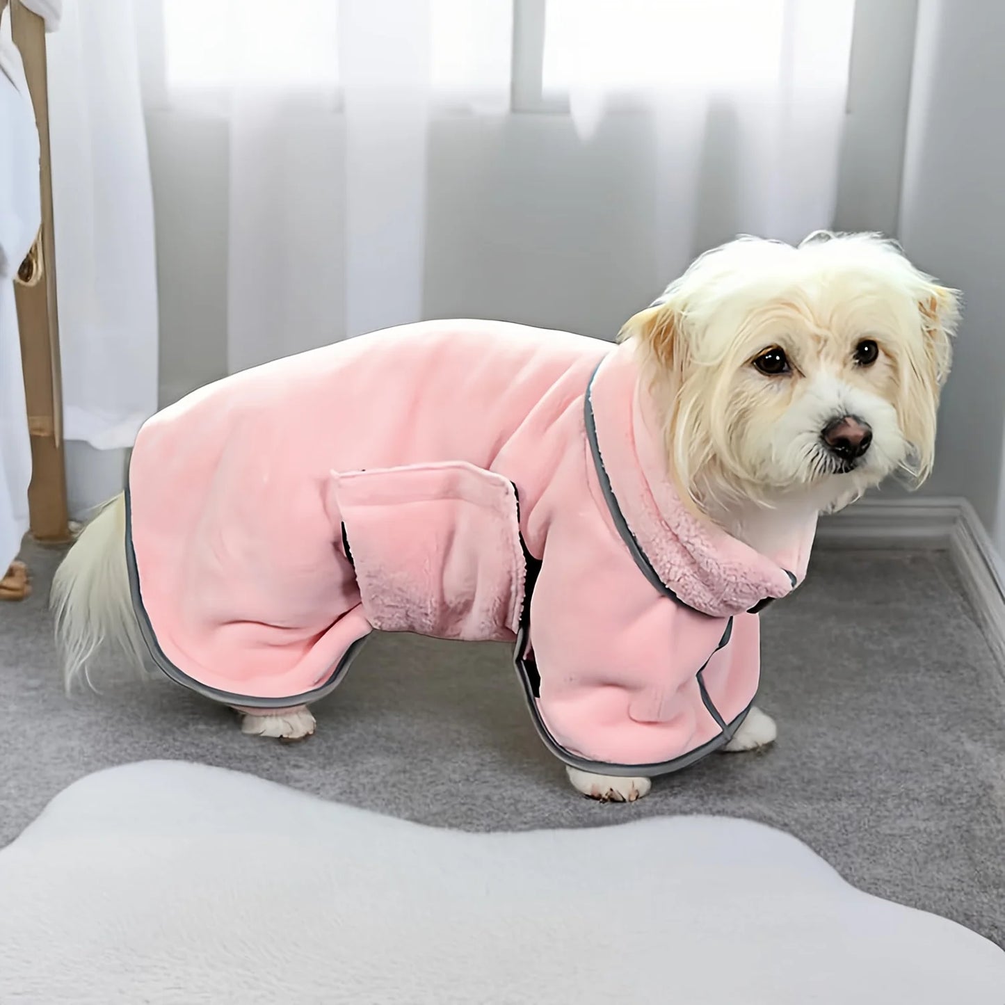 Absorbent Pet Bath Towel - Cooling Bathrobe for Dogs & Cats After Washing
