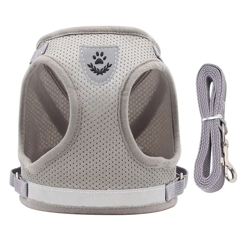 Cat Harness and Leash Set - Escape-Proof Reflective Mesh Vest