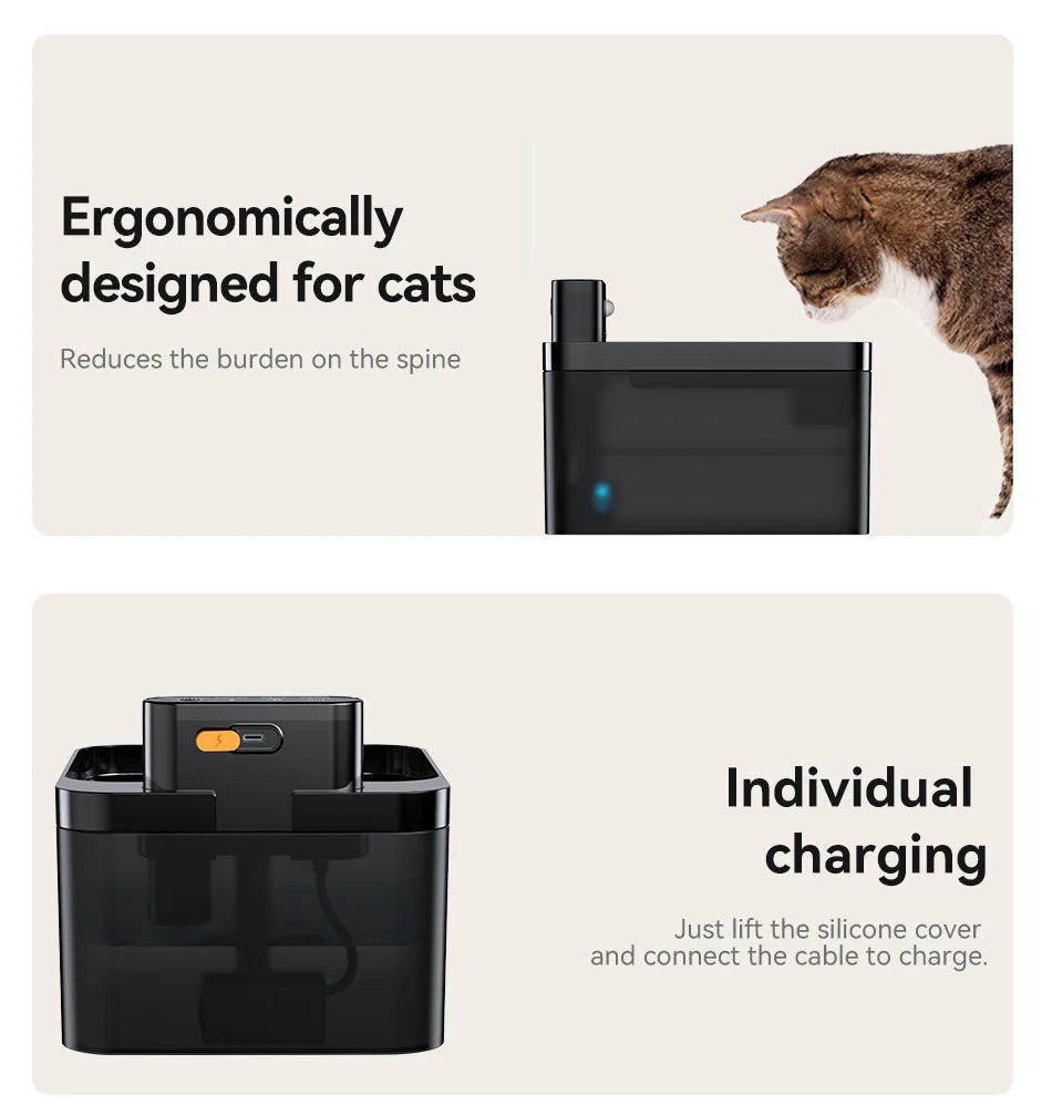 Smart Pet Water Fountain 2.2L - Wireless Automatic Dispenser with Infrared Sensor