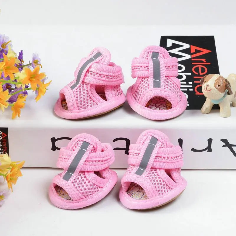 Mesh Sandal Shoes for Small Dogs & Cats — Set of 4