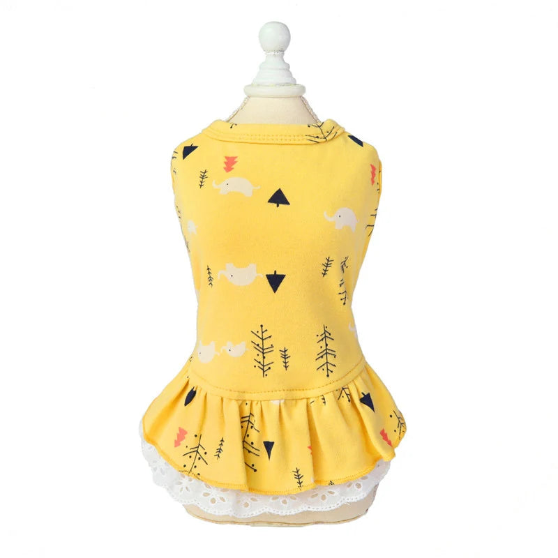 Cotton Print Dress for Cats & Small Dogs