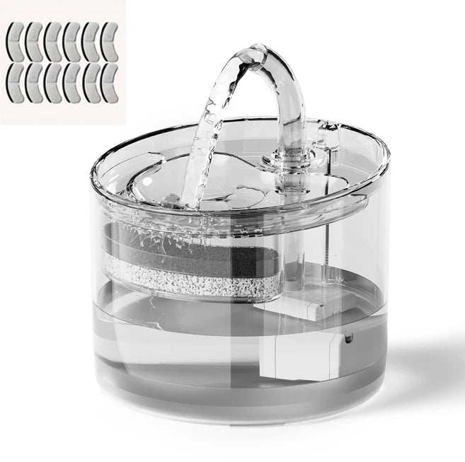 2.2L Silent Pet Water Fountain with Visible Filtration - Automatic Dispenser for Cats & Dogs