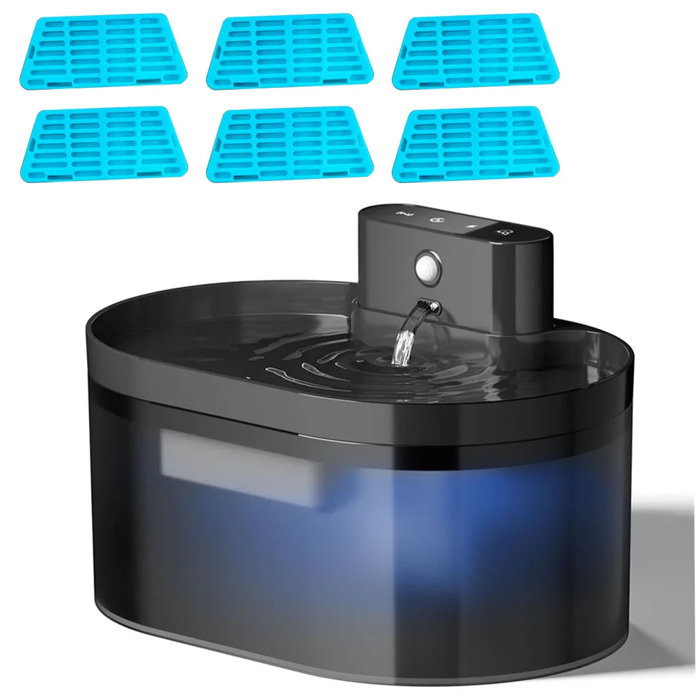 Silent Automatic Pet Water Fountain with Induction Charging - 2.2L Capacity