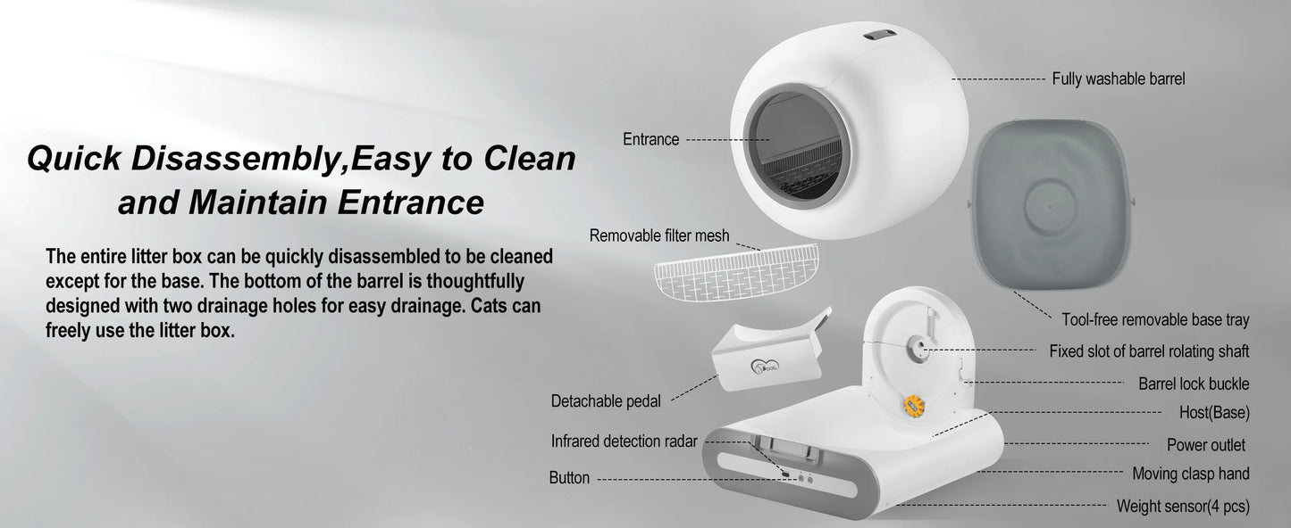 Automatic Cat Litter Box with mat - Self-Cleaning with App Control