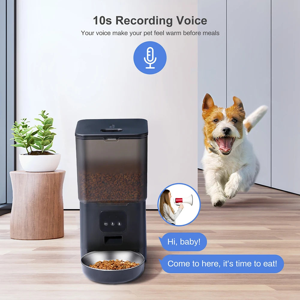 Smart WiFi Pet Feeder with Voice Control - 6L Large Capacity Automatic Dispenser
