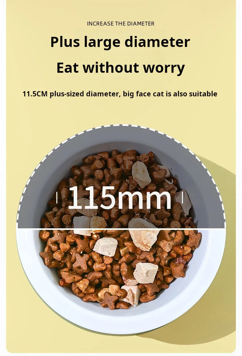 Ceramic Pet Bowl with Neck Protection - Butterfly Design Food-Grade Bowl