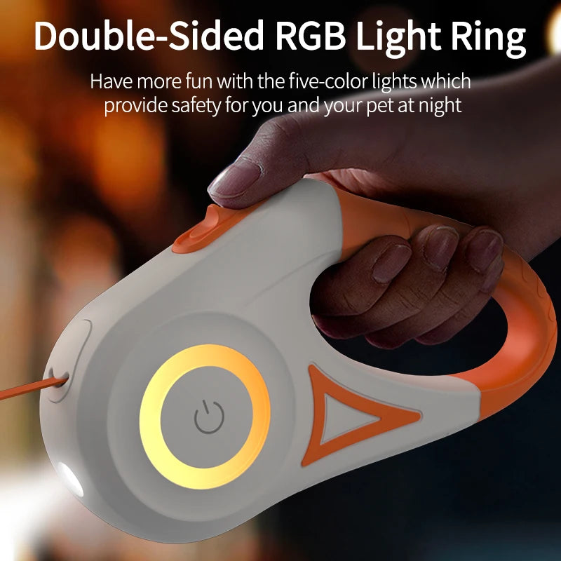 Automatic Retractable Dog Leash with LED Luminous Light for Safe Walking