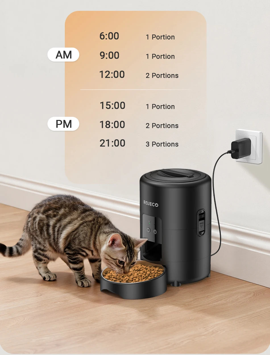 Smart Automatic Pet Feeder 2L - Wi-Fi App Control Food Dispenser for Cats & Dogs