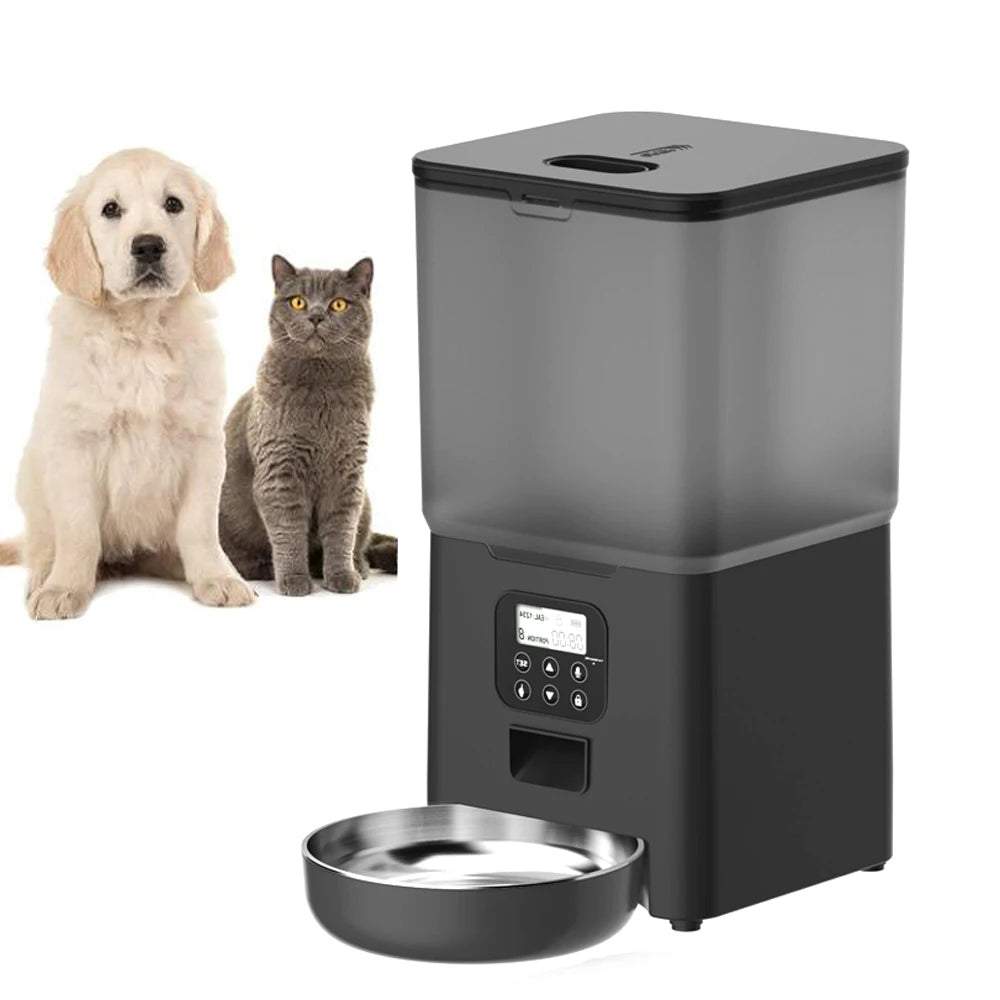 Smart WiFi Pet Feeder with Voice Control - 6L Large Capacity Automatic Dispenser