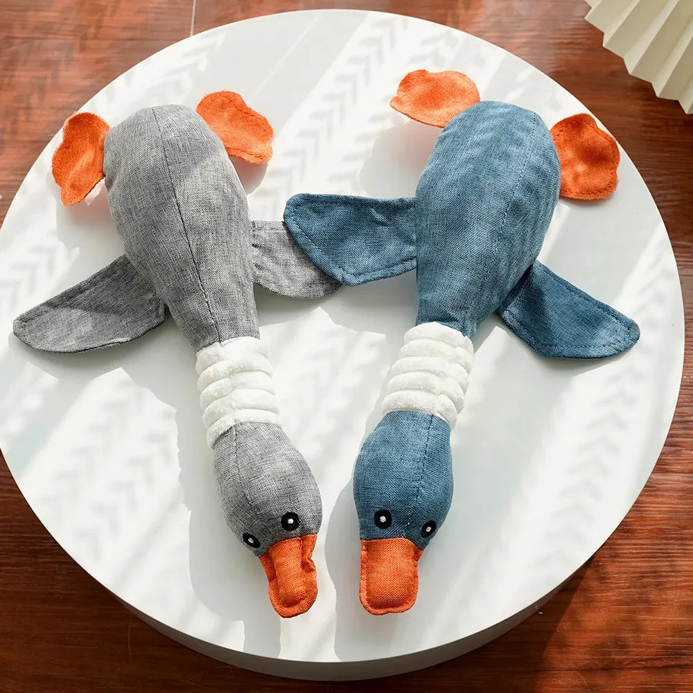 Squeaky Goose Dog Toy - Interactive Sound Toy for Dental Health