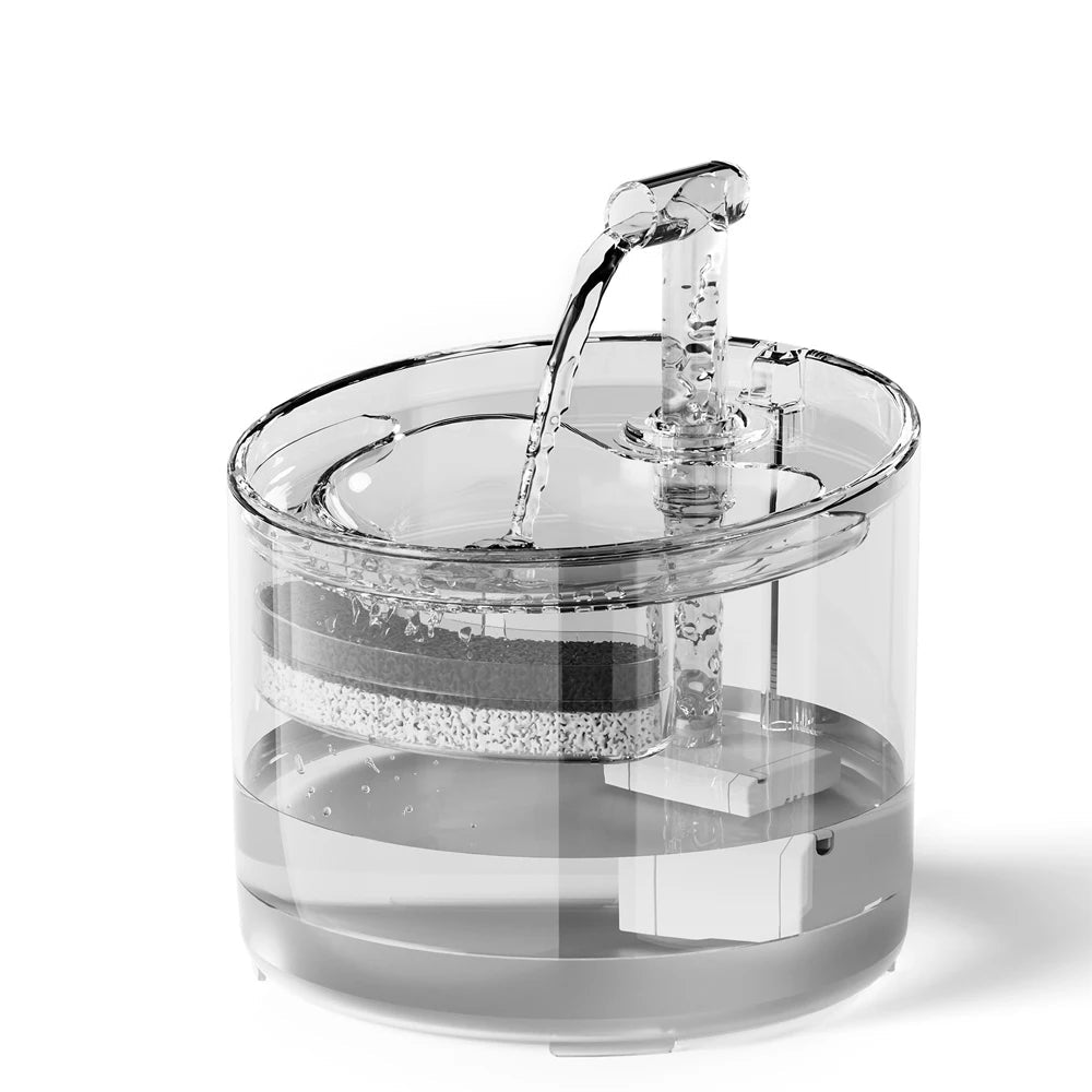 2.2L Silent Pet Water Fountain with Visible Filtration - Automatic Dispenser for Cats & Dogs