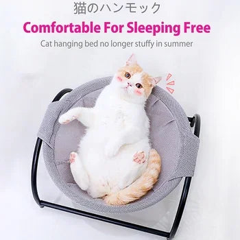 Elevated Pet Hammock Bed - Free-Standing Metal Frame with Breathable Fabric