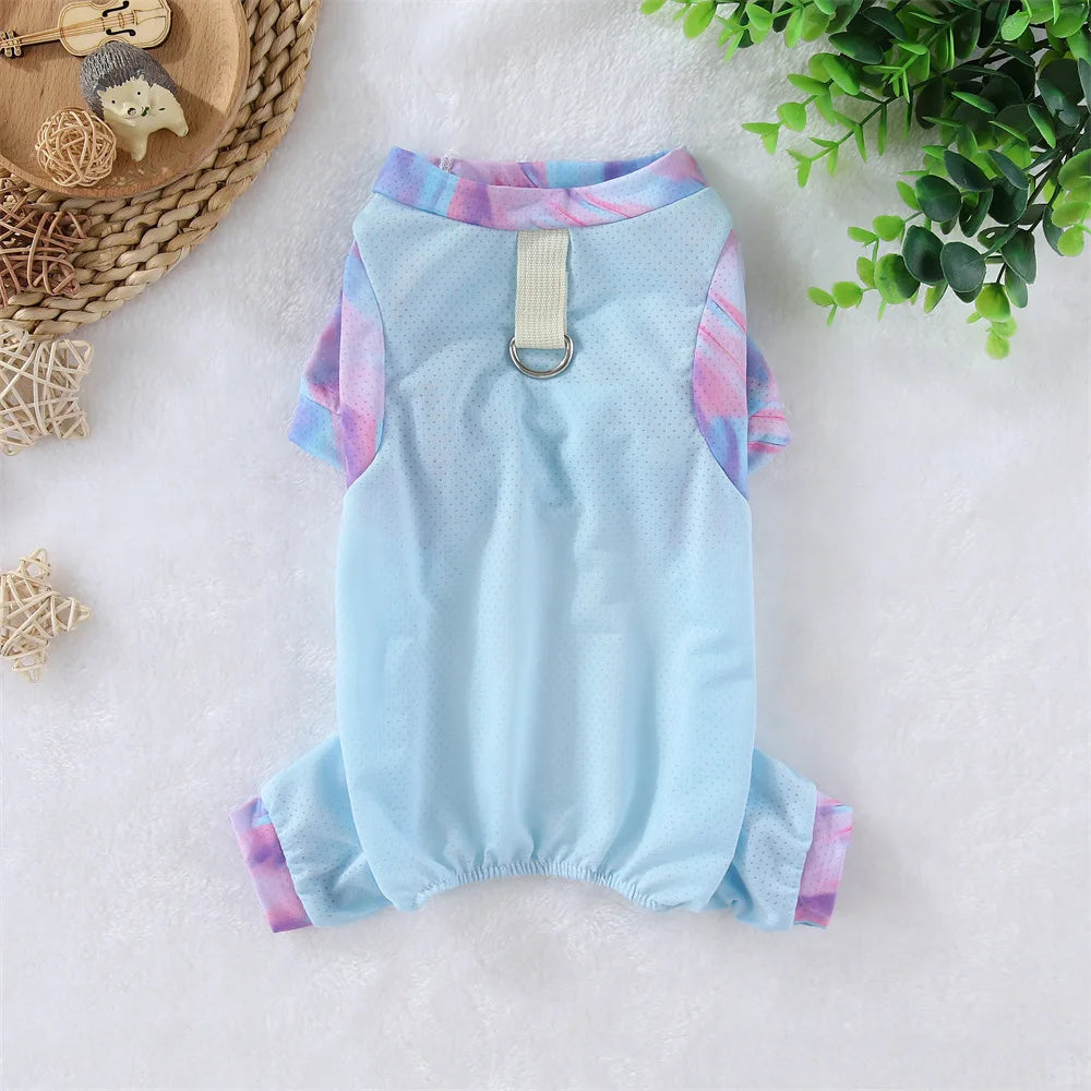 Summer Dog Cooling Jumpsuit - Ice Silk Breathable Quick-Dry Mesh Vest