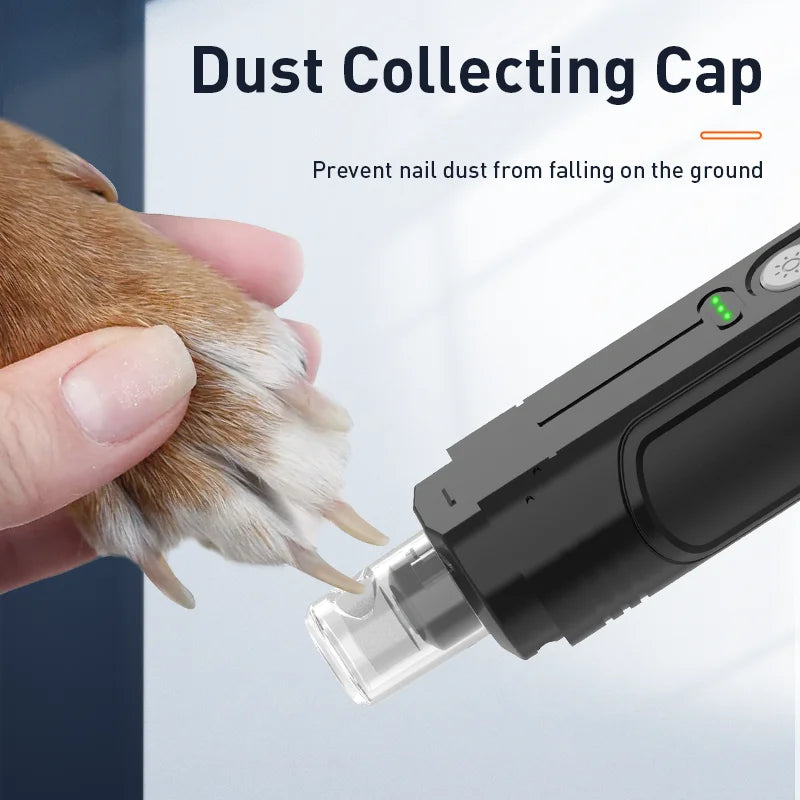Electric Pet Nail Grinder with LED Light - Rechargeable Grooming Tool