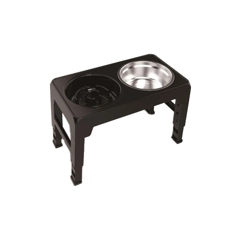 Adjustable Raised Dog Feeding Stand with Double Bowls