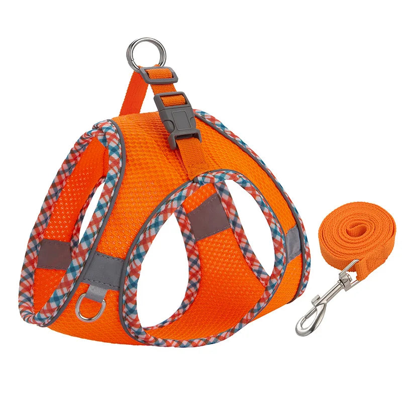 Reflective Pet Harness and Leash Set - Comfortable Vest for Small to Medium Dogs