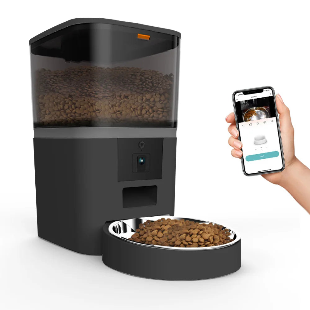 Smart Pet Feeder with HD Camera - 4L Automatic Food Dispenser with App Control