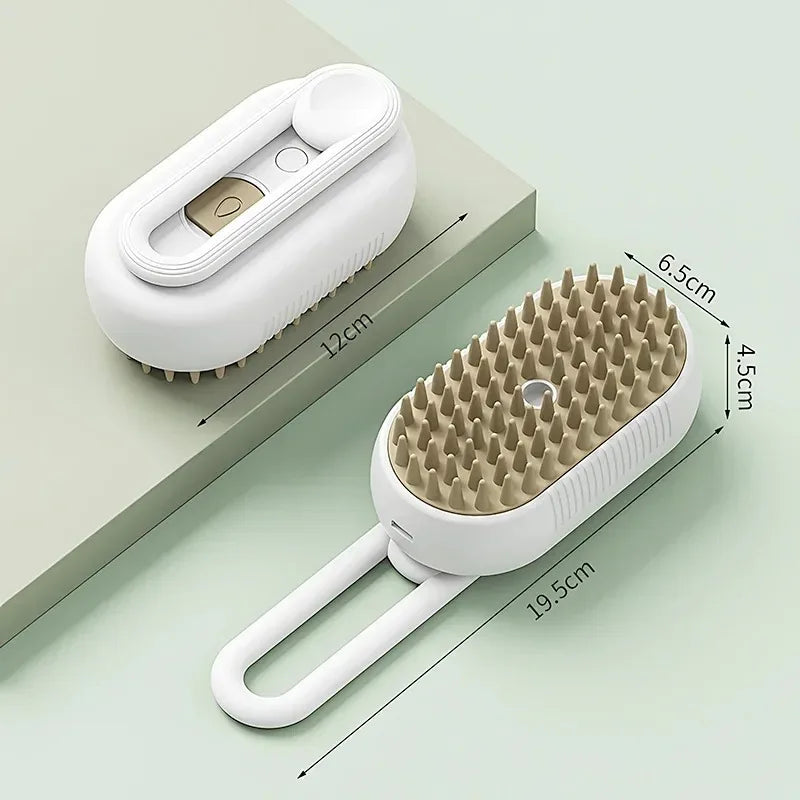 3-in-1 Electric Pet Steam Brush - Grooming, Cleaning & Massage Comb