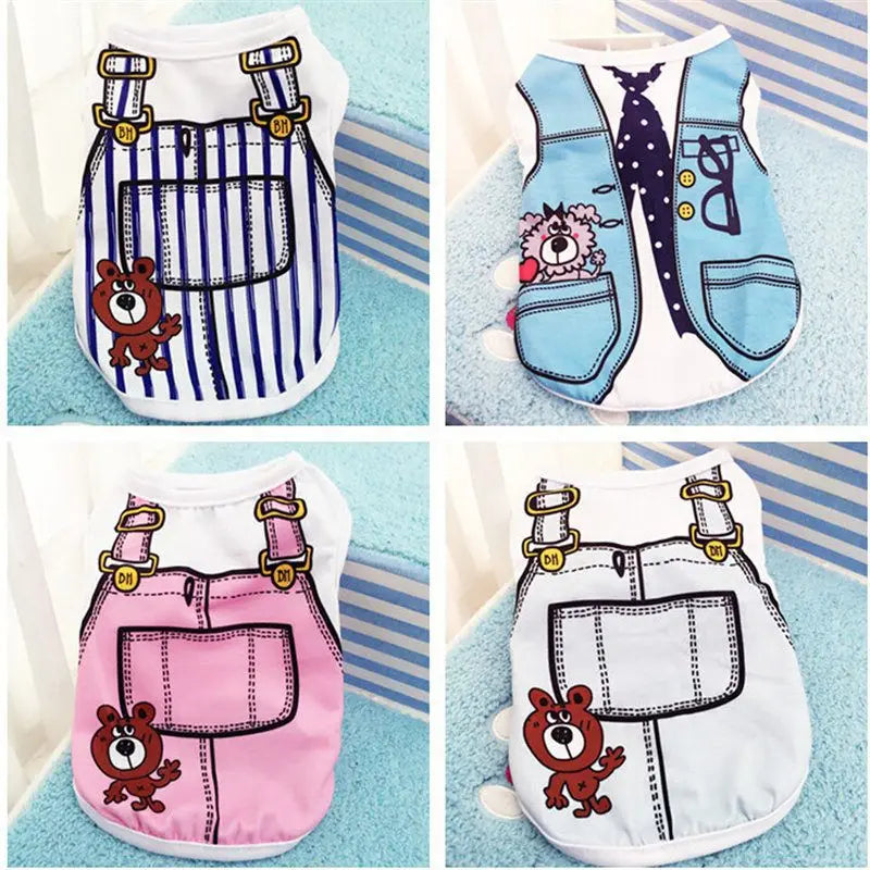 Summer Pet T-Shirt - Cartoon Soft Vest for Small Dogs and Cats