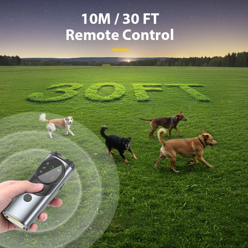 Ultrasonic Dog Training Device - Anti-Barking Trainer with LED Flashlight